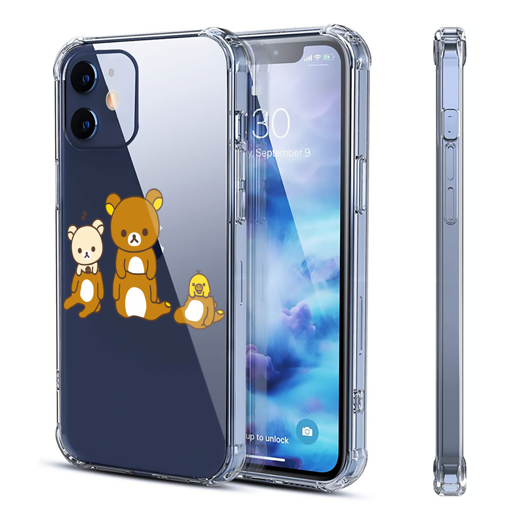 （画像用） リラックマ リラックマ キイロイトリ Rilakkuma Korilakkuma Kiiroitori 【iPhone 12シリーズ対応】透明スマホケース（クリアソフトケース）